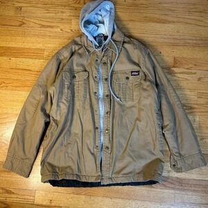 Tan Dickies jacket with hoodie